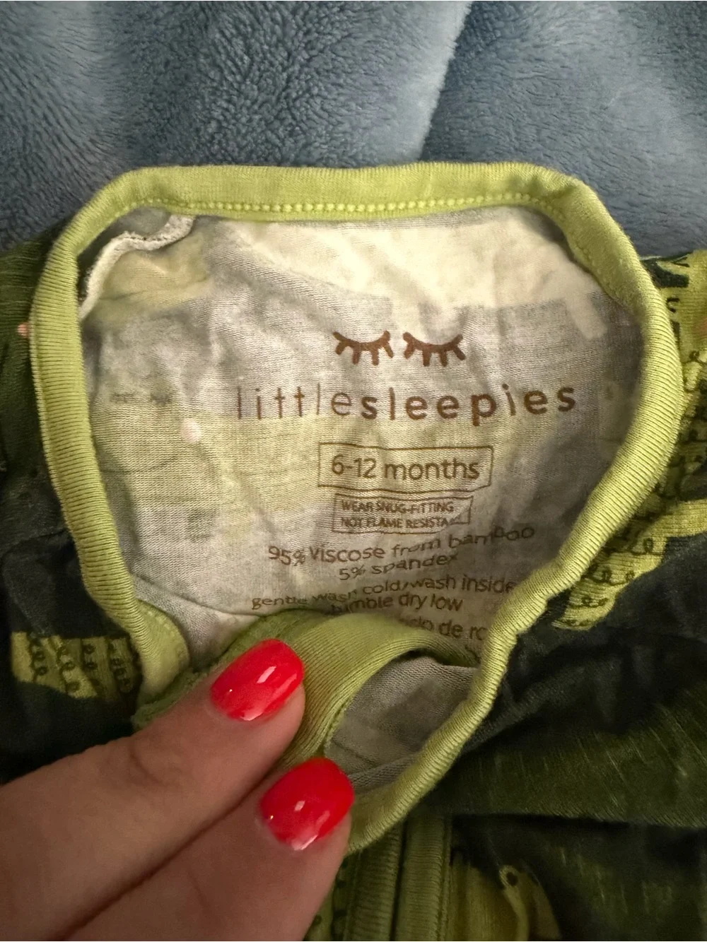 Little Sleepies Olive & Lime Crocodile Print Footed One-Piece